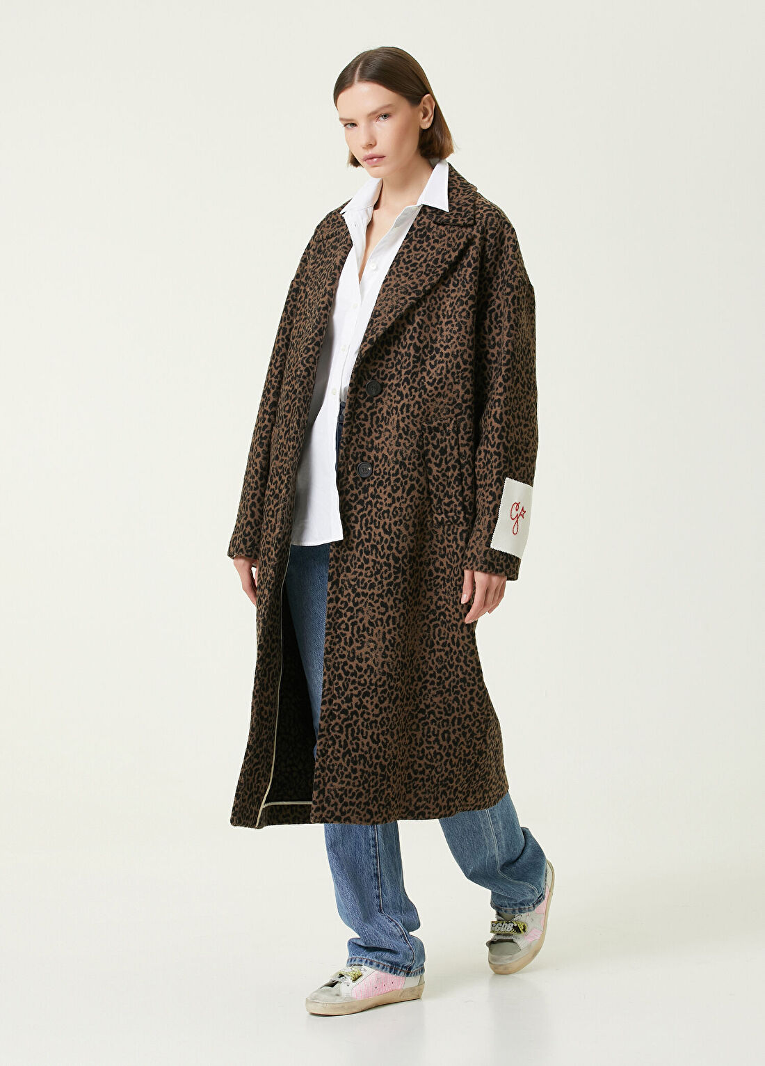 Golden Goose Leopar Desenli Yün Palto