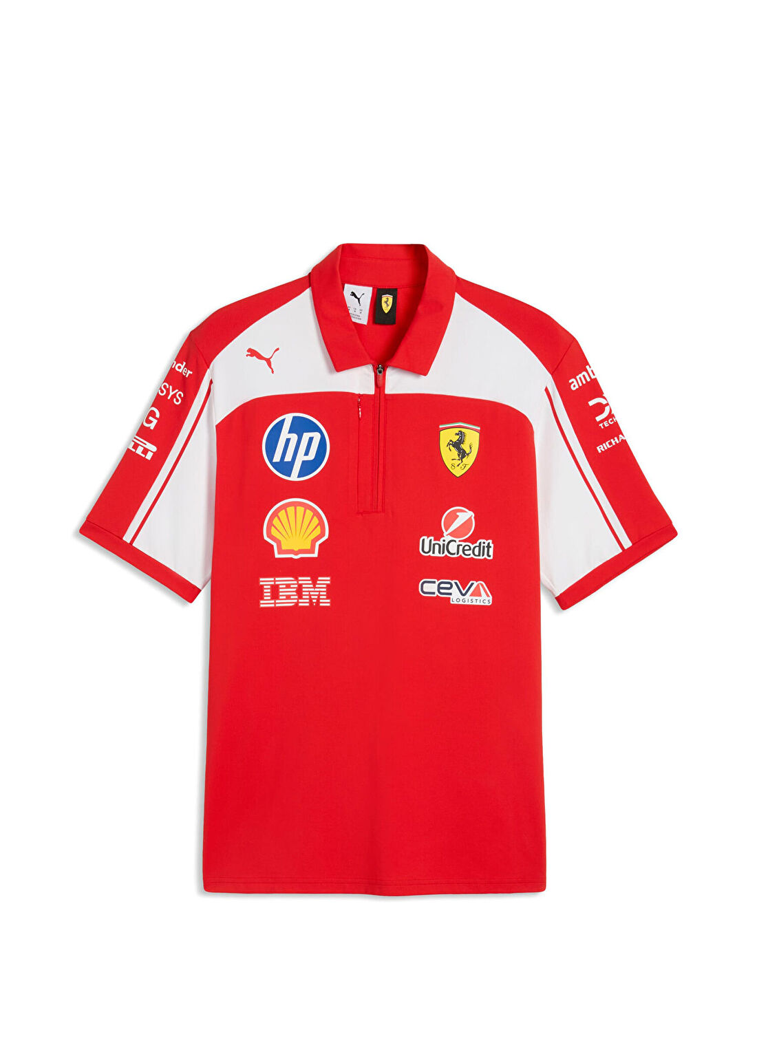 Puma Scuderia Ferrari Hp Authentic Puma Red Polo Yaka Kısa Kollu Unısex T-Shirt