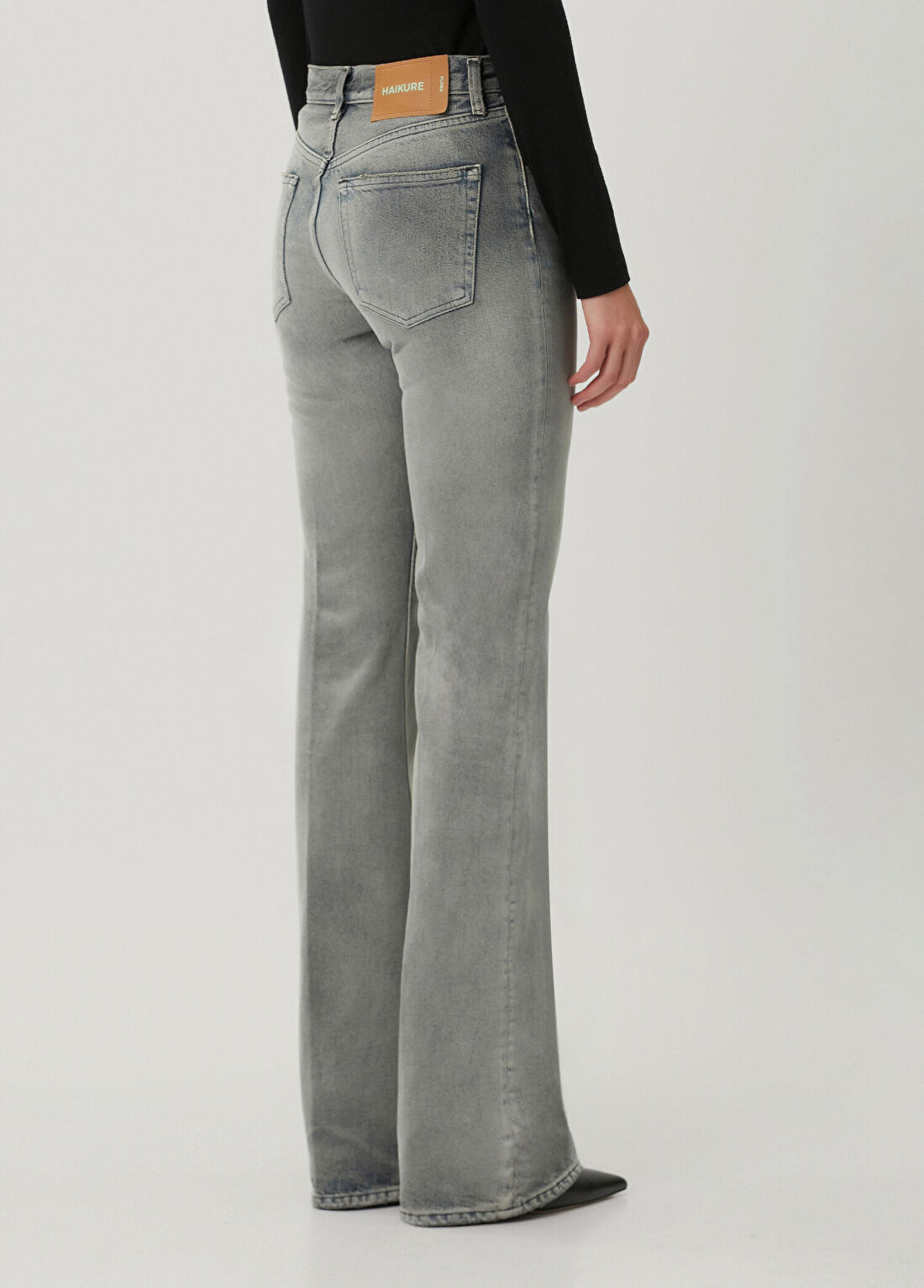 Haikure Flora Gri Jean Pantolon görsel 4