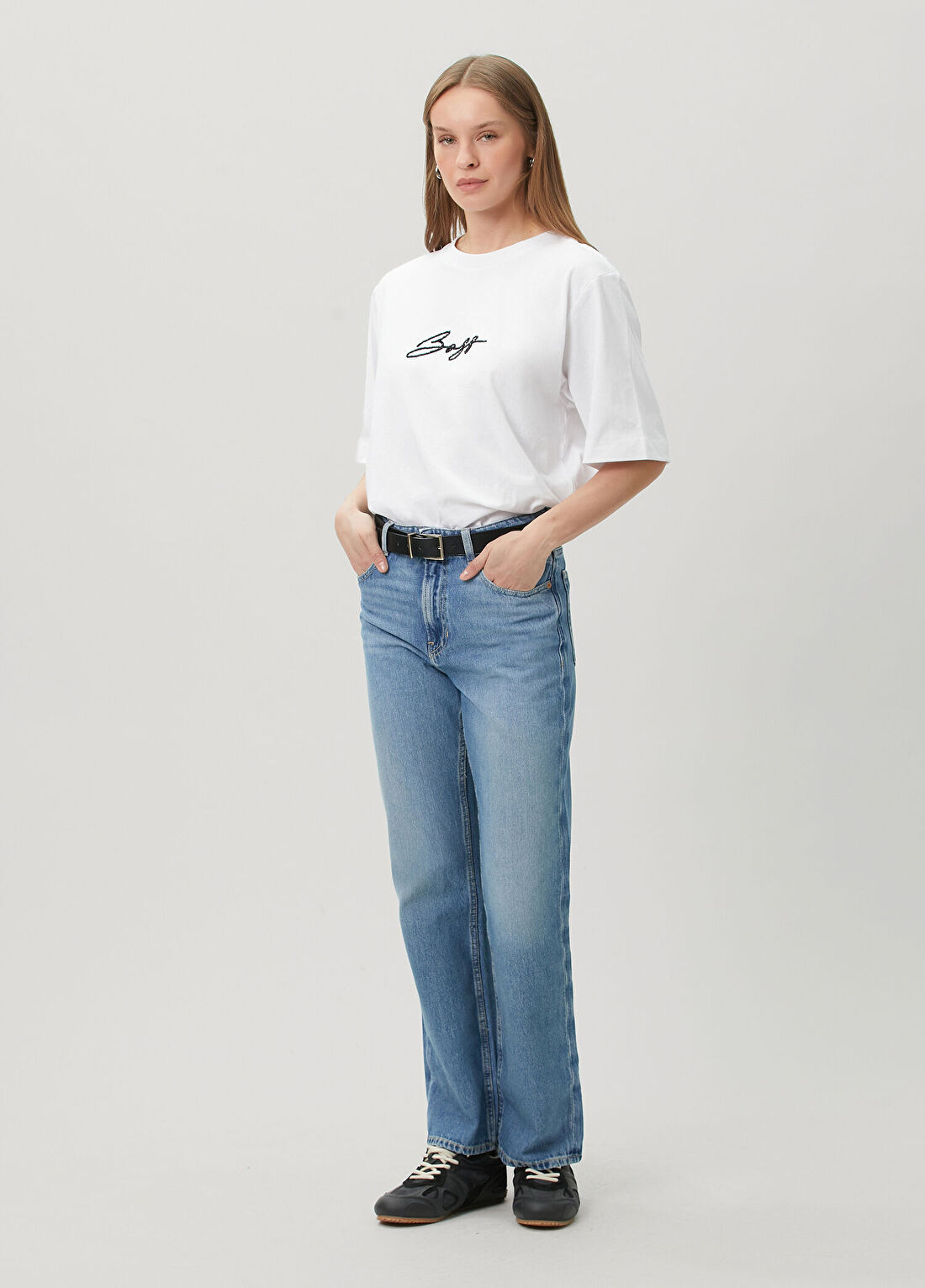 Boss Beyaz Logolu T-shirt görsel 2