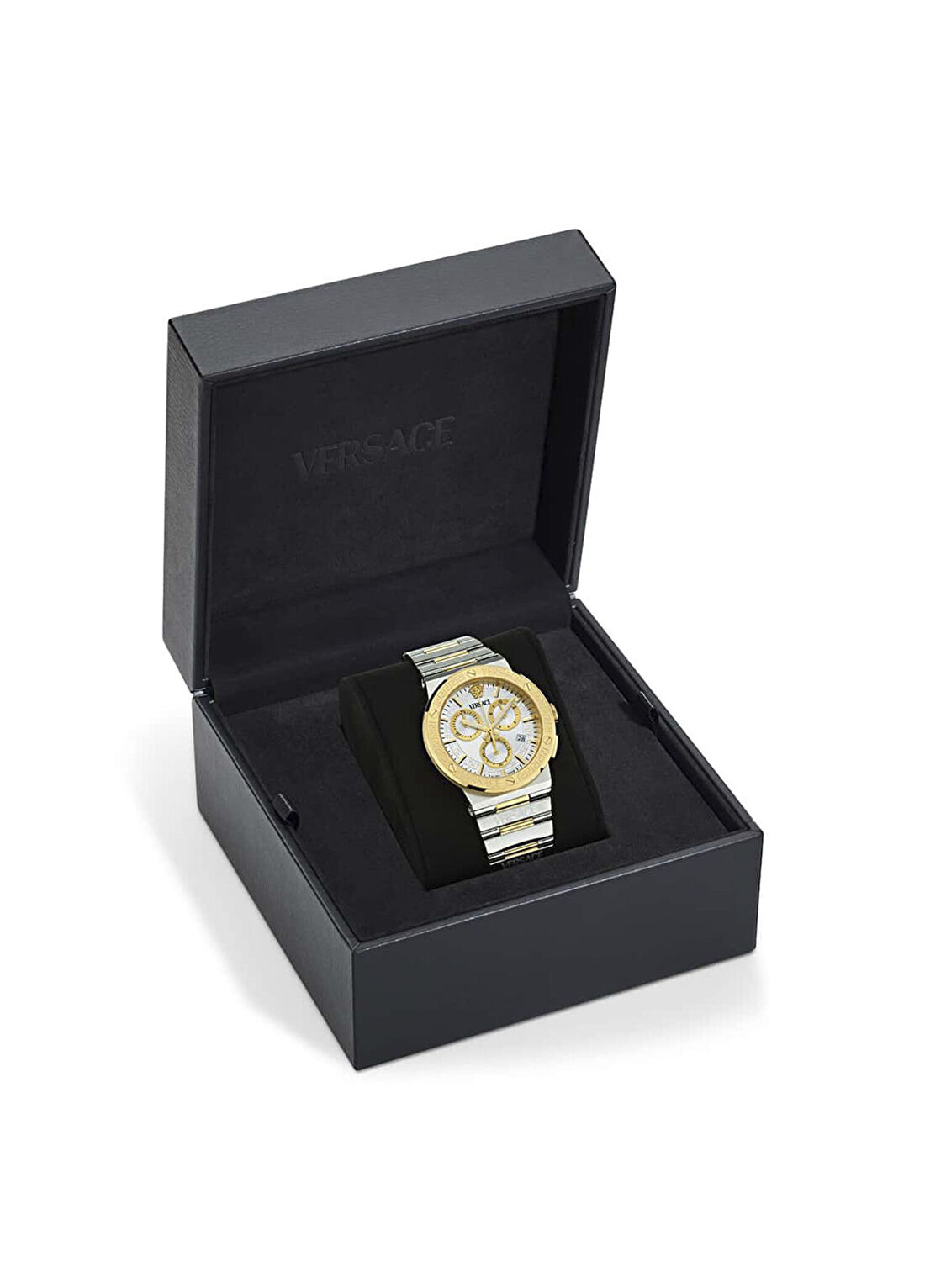 Versace VRSCVEKMA0525 Altın Rengi Metalik Gri Çelik Unisex Kol Saati görsel 4