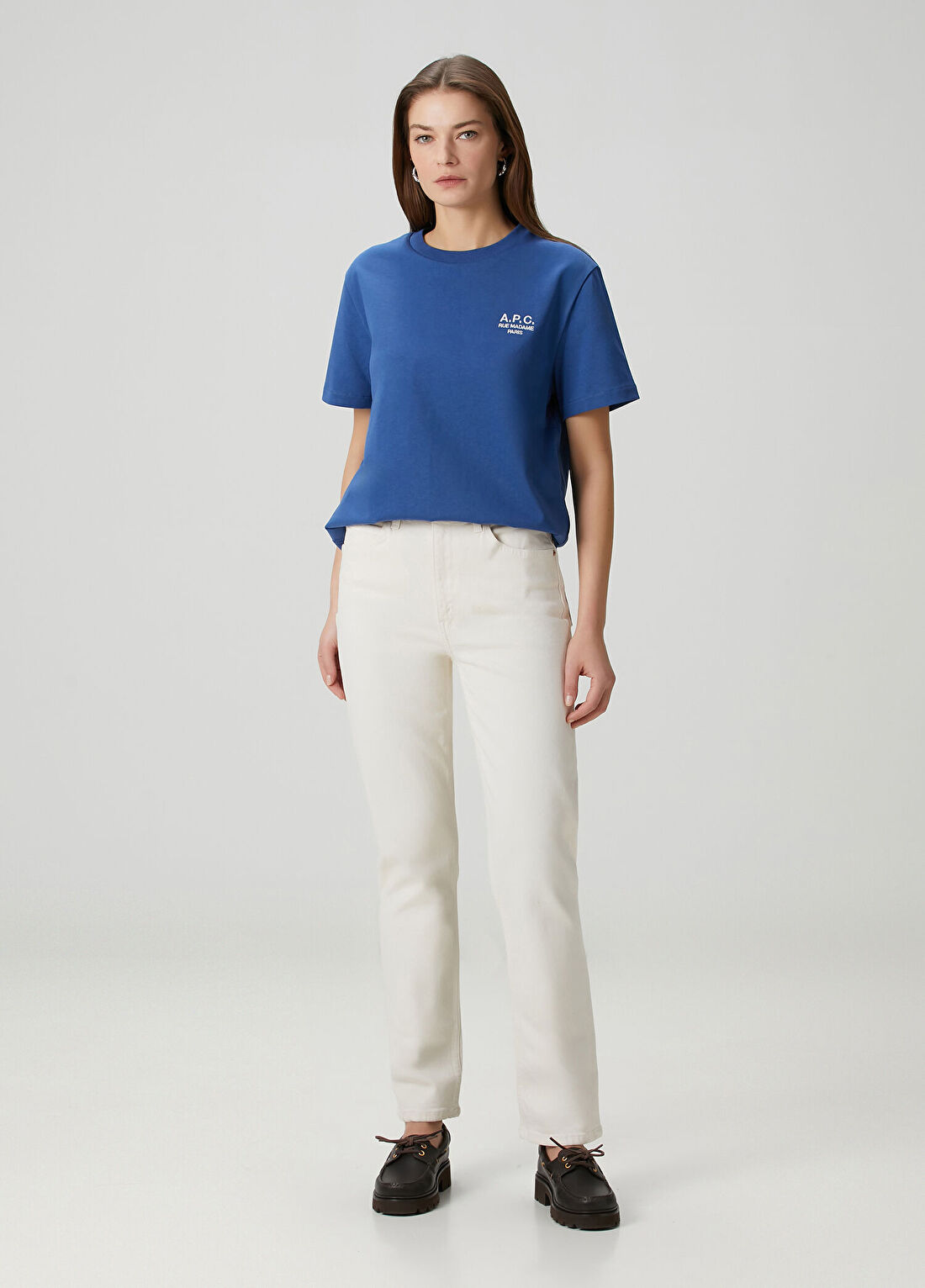 A.P.C. Mavi Logolu T-shirt görsel 2
