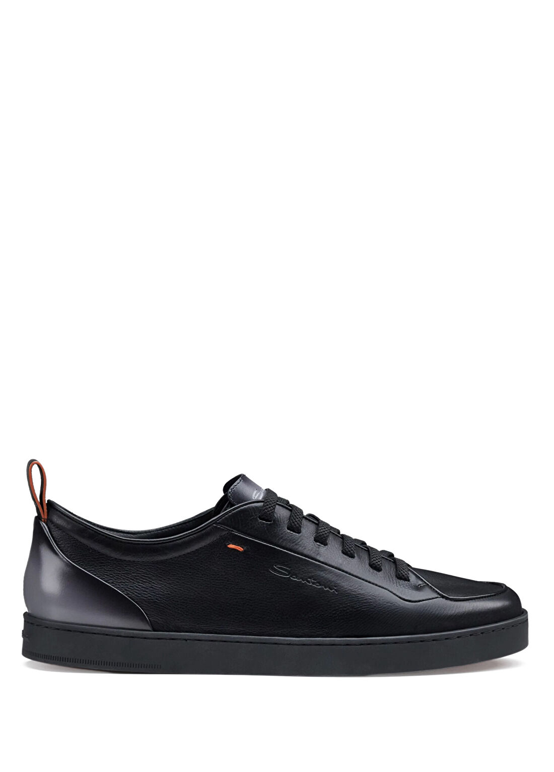 Santoni Siyah Erkek Deri Sneaker