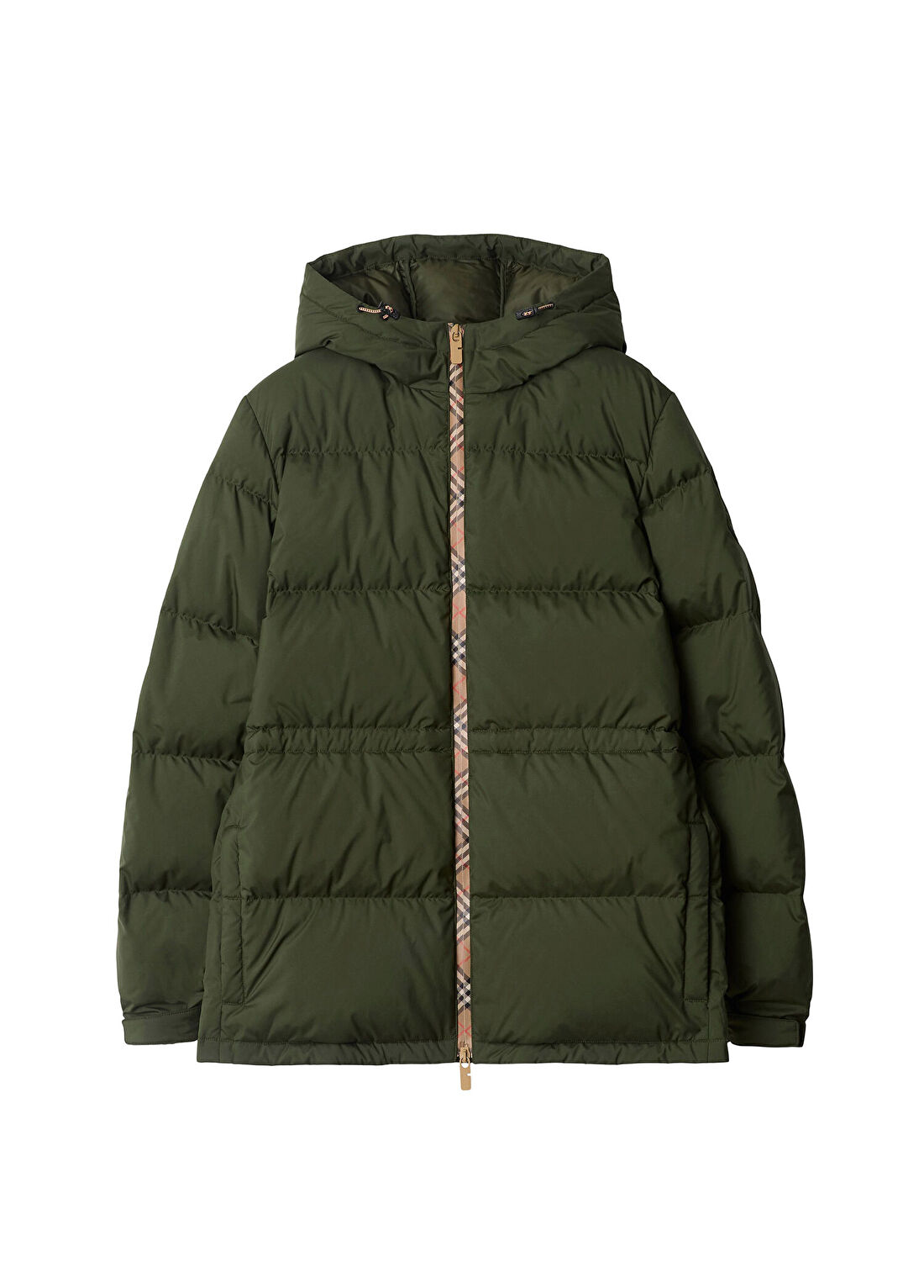 Burberry Keswick Haki Kapüşonlu Kadın Mont