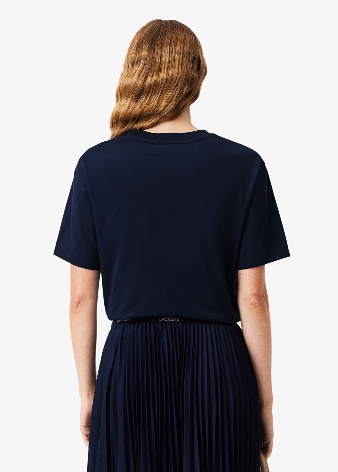 Lacoste Lacivert Bisiklet Yaka Relaxed Fit Kısa Kollu Kadın T-shirt görsel 3