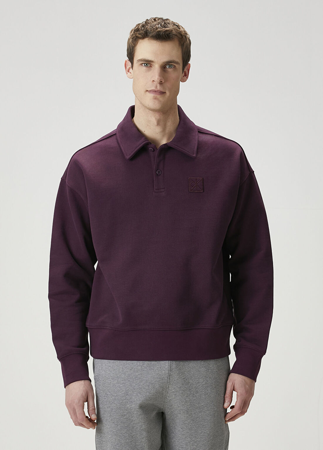 Calvin Klein Terry Mor Polo Yaka Sweatshirt