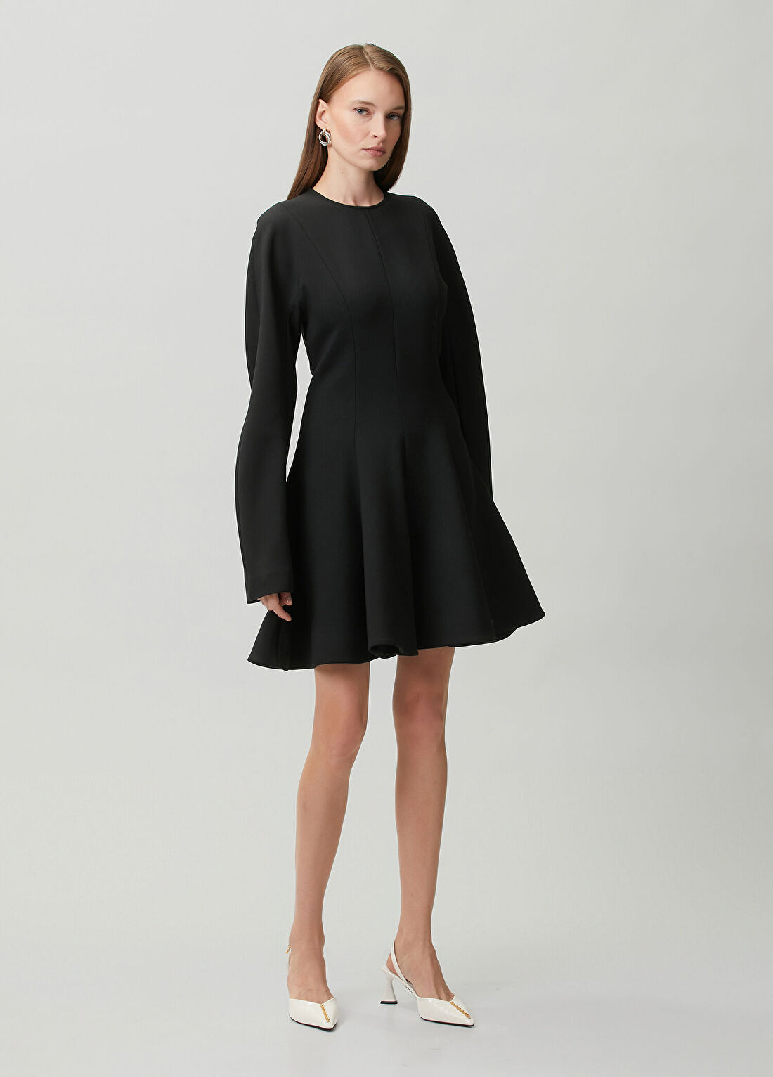 Stella McCartney Siyah Volanlı Mini Elbise görsel 3