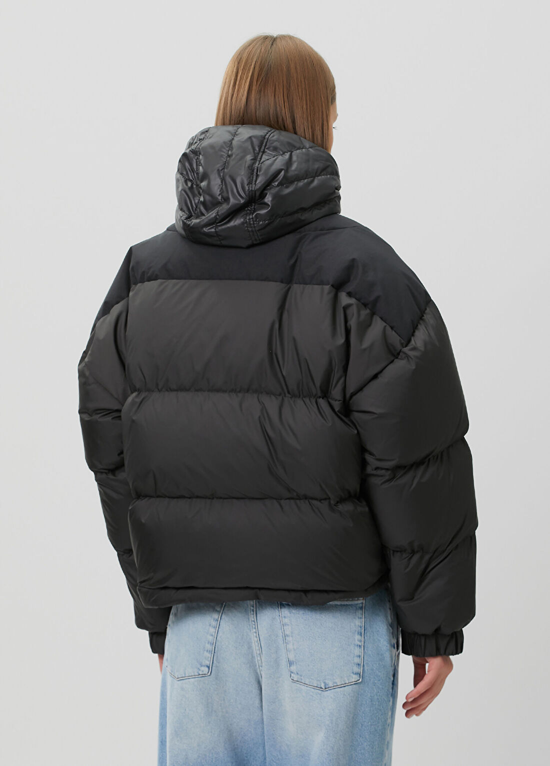Maison Mihara Yasuhiro Siyah Kapüşonlu Puffer Mont görsel 4