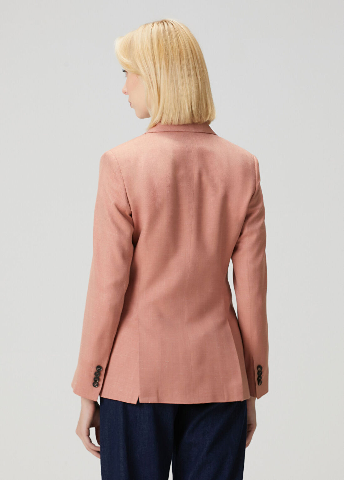 Kiton Regular Fit Pembe Kruvaze Yün Ceket görsel 4