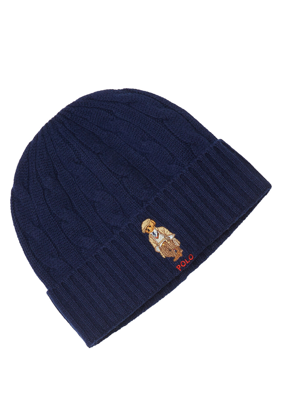 Polo Ralph Lauren Lacivert Saç Örgülü Erkek Yün Bere görsel 3