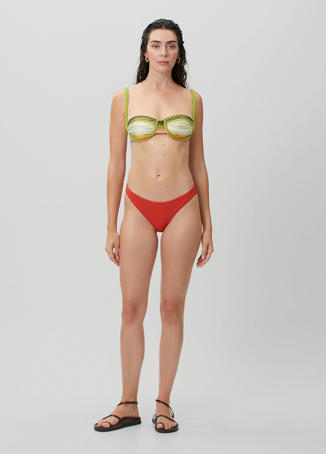 Baobab Lula Yeşil Turuncu Bikini Üstü görsel 2