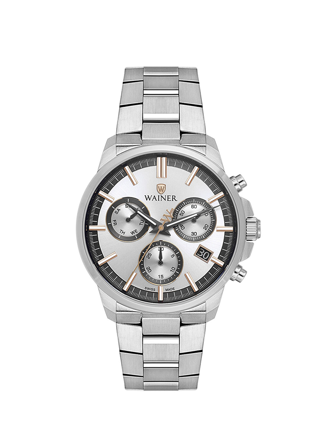 Wainer WA.16200-E Gümüş Çelik Erkek Kol Saati