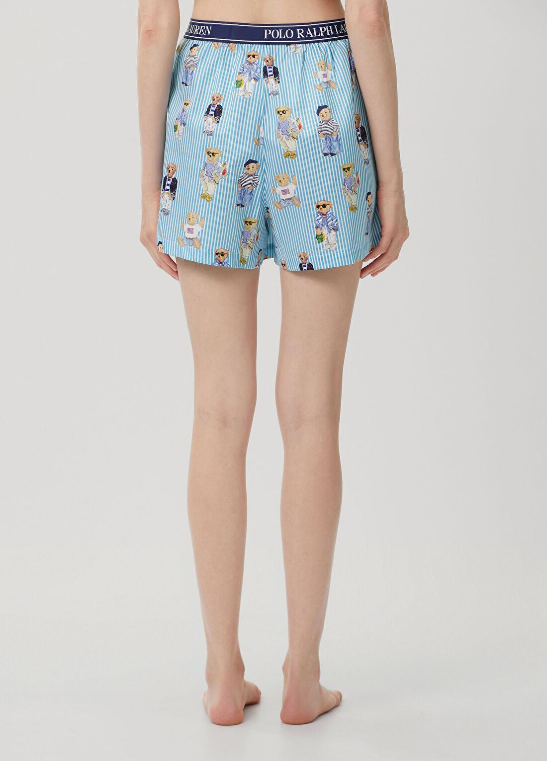 Polo Ralph Lauren-Lingerie Polo Bear Mavi Çizgili Boxer Şort görsel 4