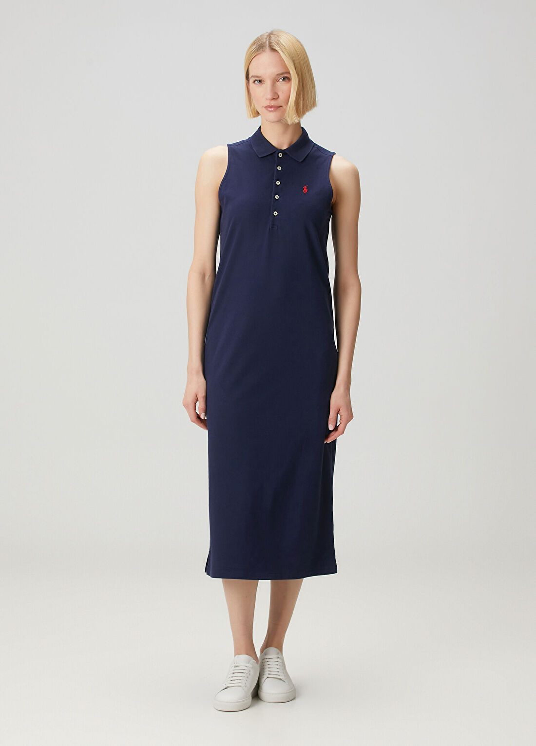 Polo Ralph Lauren Lacivert Midi Polo Elbise