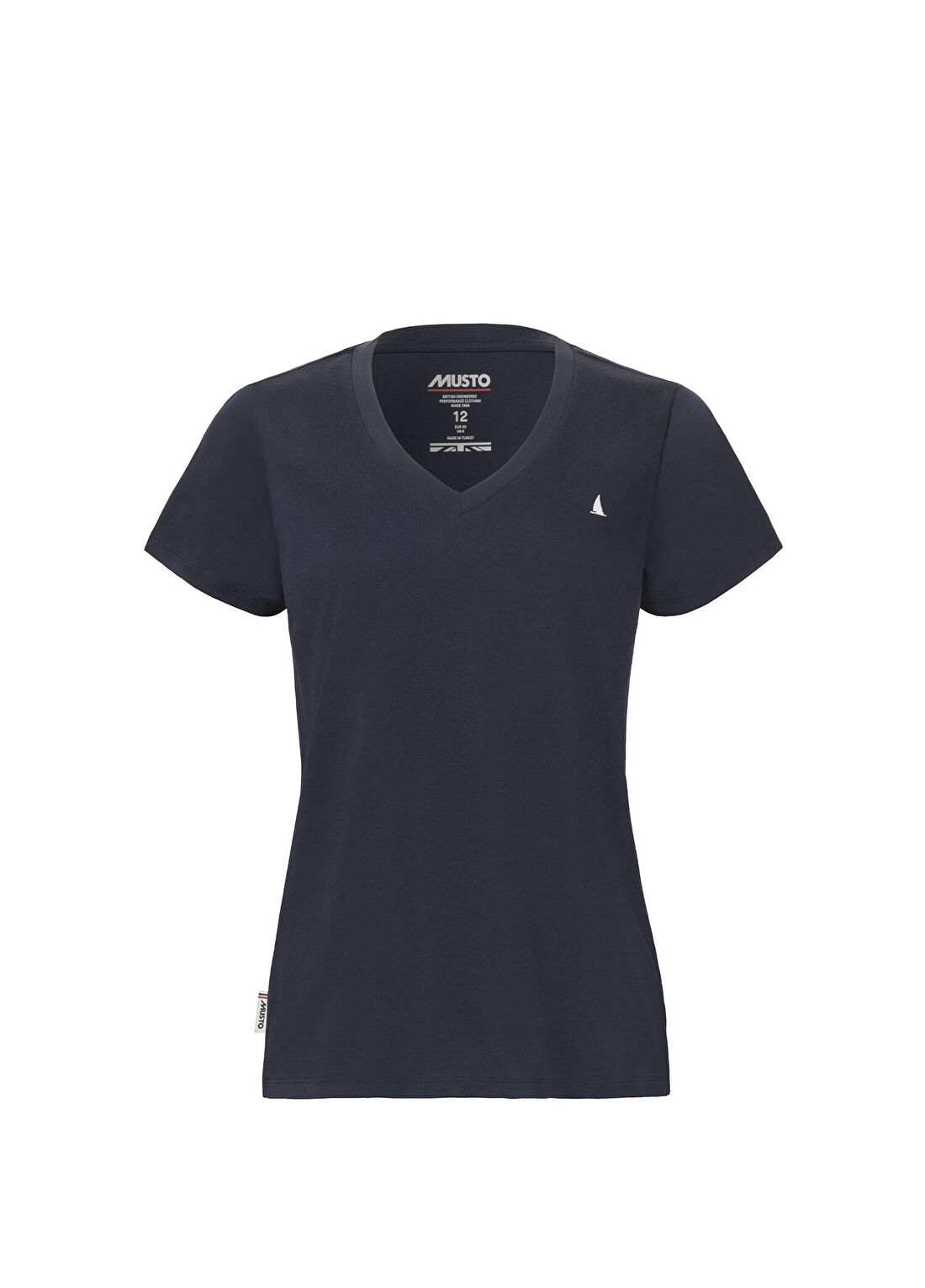 Musto W Orıgınal V Neck Ss Navy V Yaka Kısa Kollu Kadın T-Shirt