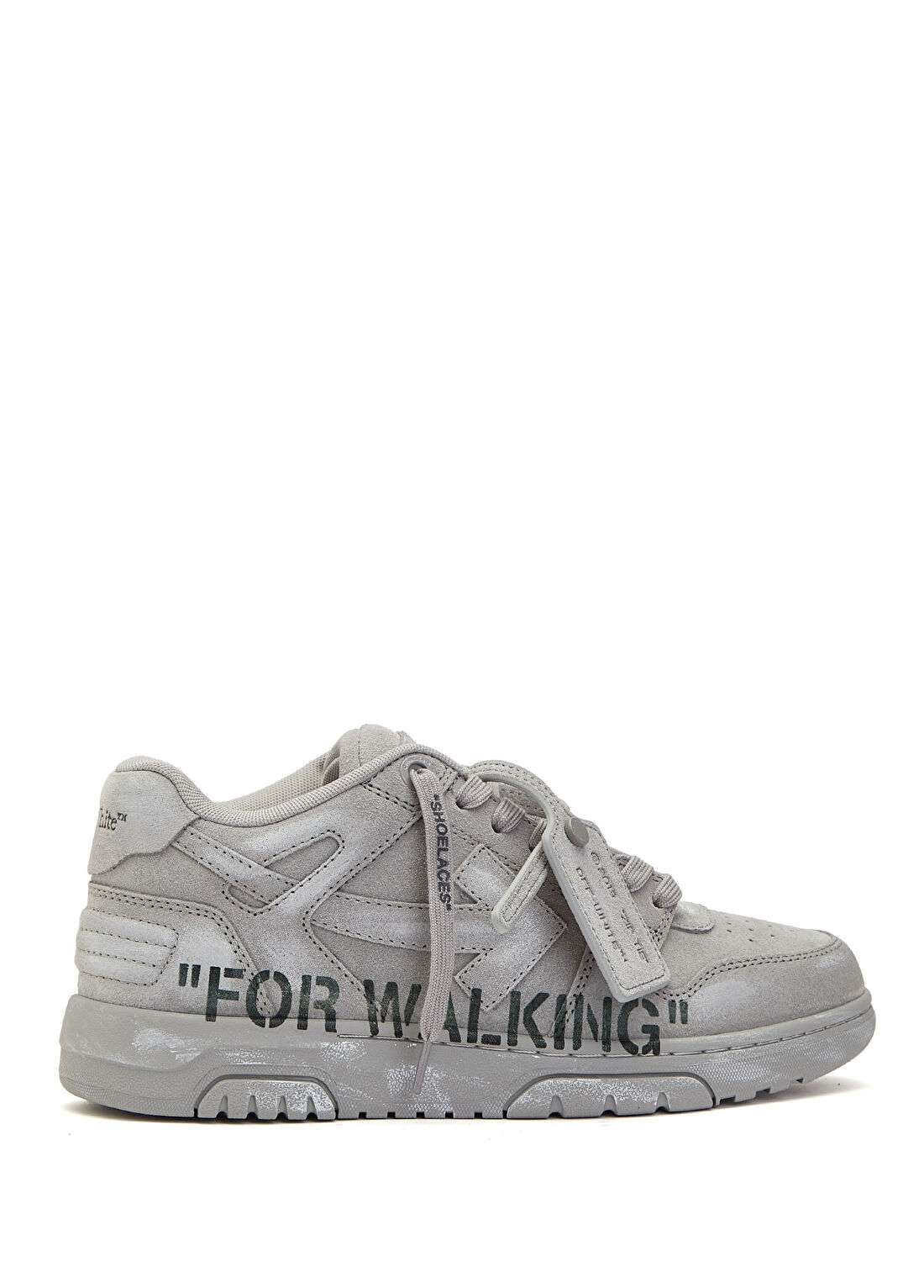 Off-White Gri Kadın Deri Sneaker