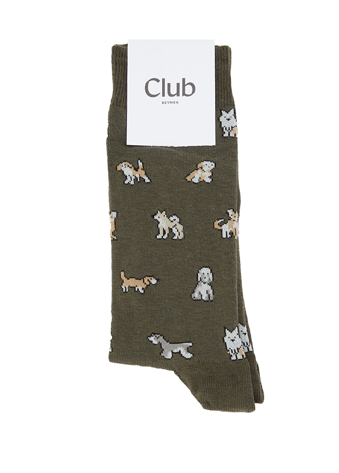 Beymen Club Haki Köpek Desen Erkek Çorap