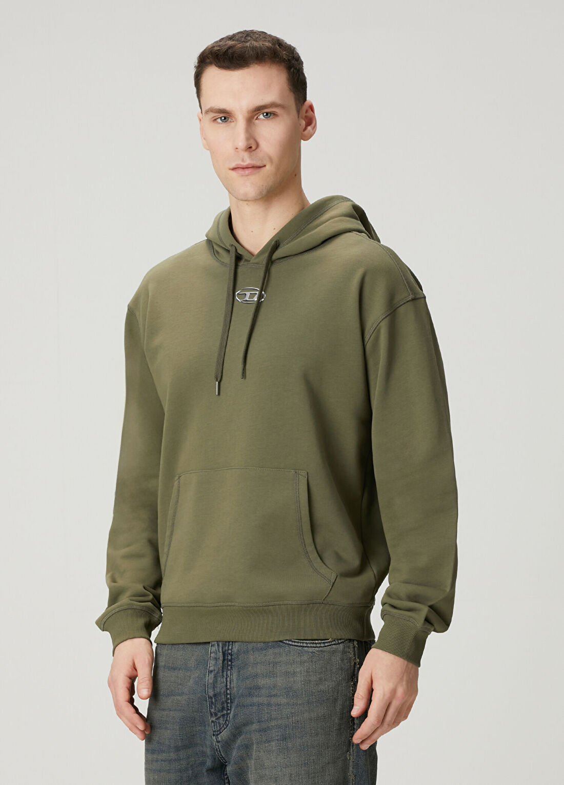 Diesel Norm Haki Kapüşonlu Sweatshirt görsel 3