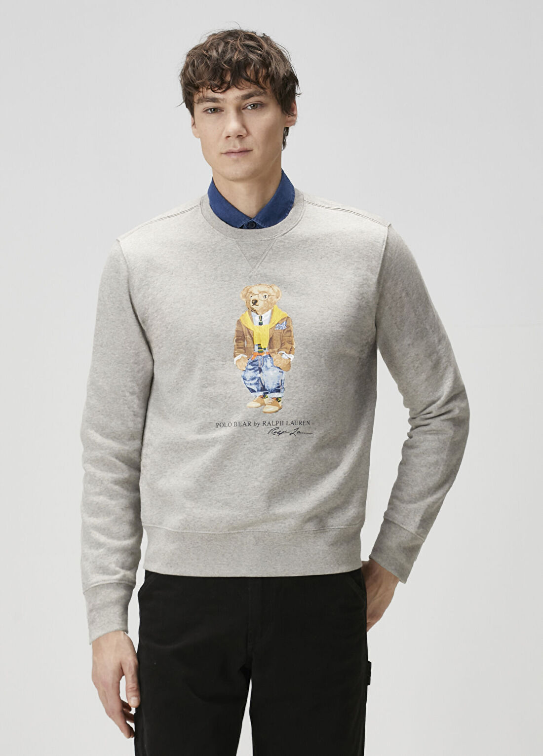 Polo Ralph Lauren Gri Logo Baskılı Sweatshirt