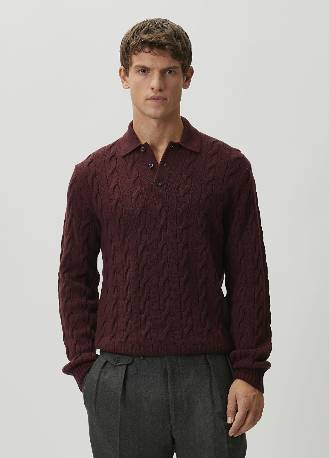 Ralph Lauren Purple Label Kahverengi Polo Kaşmir Triko