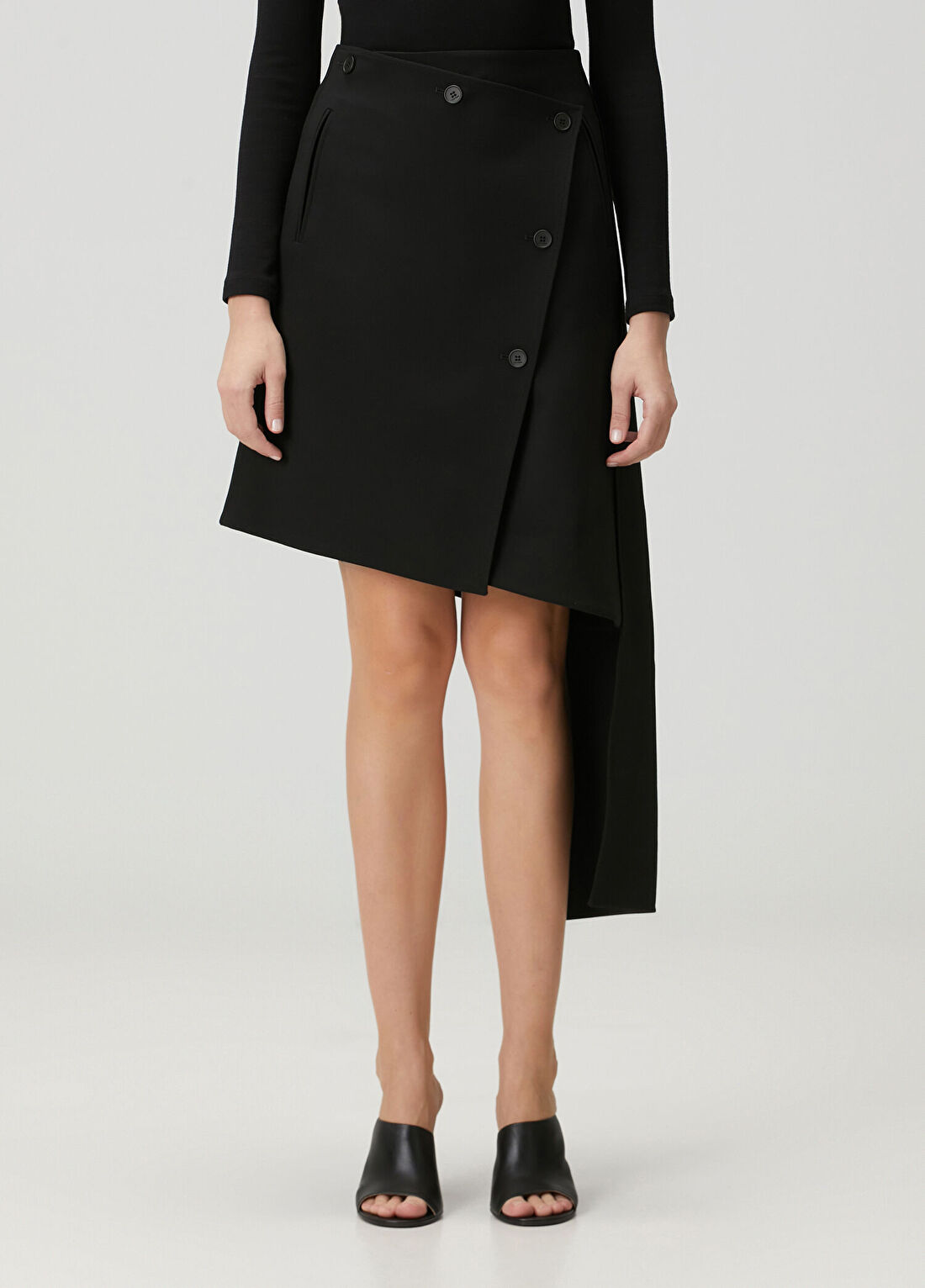 Courreges Oblique Siyah Asimetrik Etek görsel 2