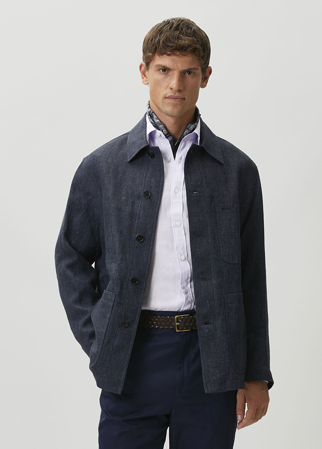 Dunhill Lacivert Keten Ceket