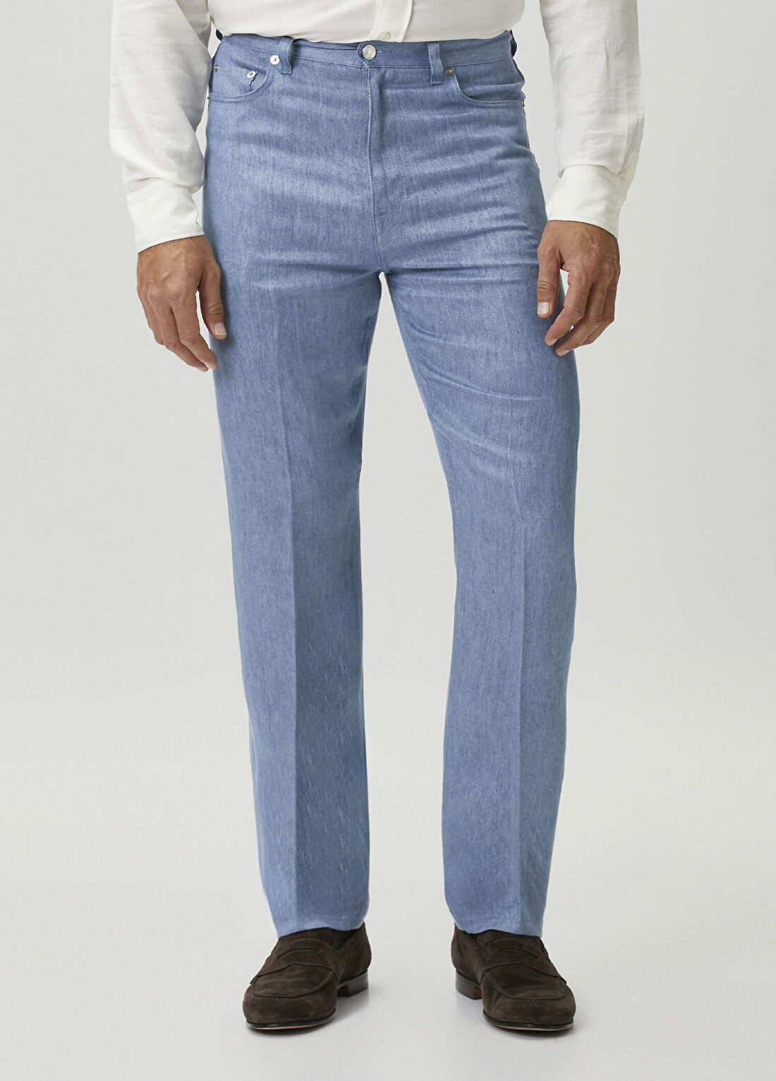 Dunhill Mavi Keten Pantolon görsel 2