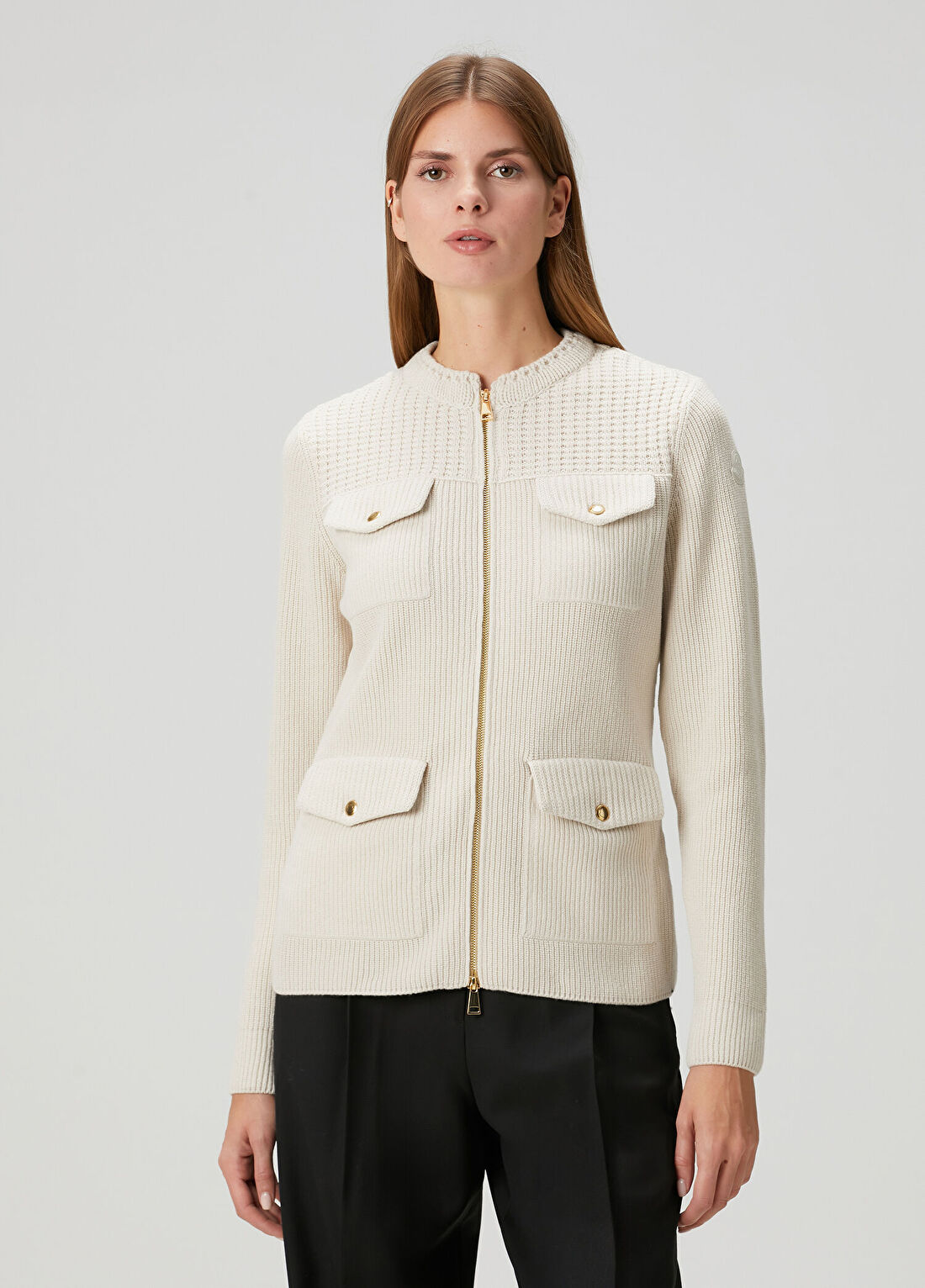 Moncler Krem Yün Hırka