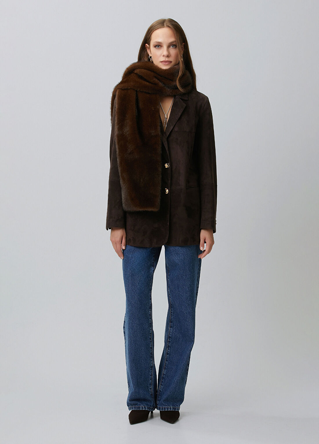 Network İndigo Wide Straight Denim Pantolon