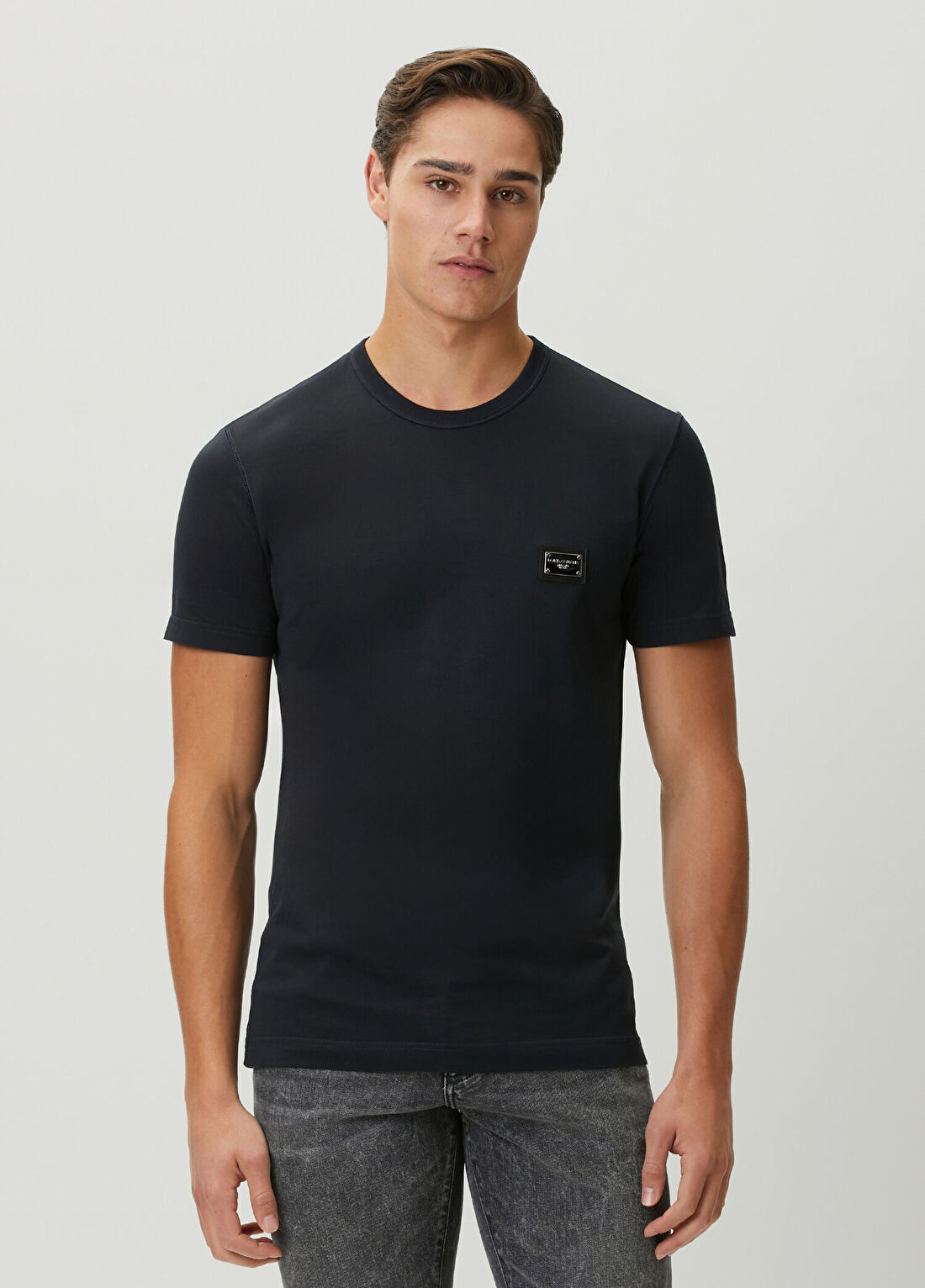 Dolce&Gabbana Lacivert Logo Detaylı T-shirt