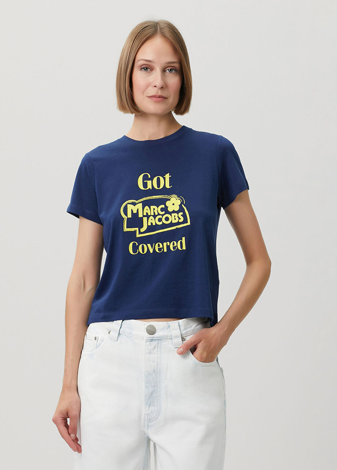 Marc Jacobs Lacivert Logo Baskılı T-shirt