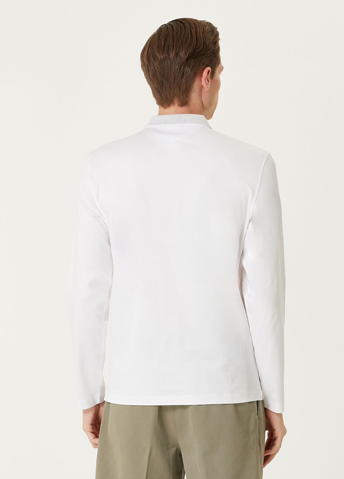 Brunello Cucinelli Beyaz Polo Yaka Sweatshirt görsel 4