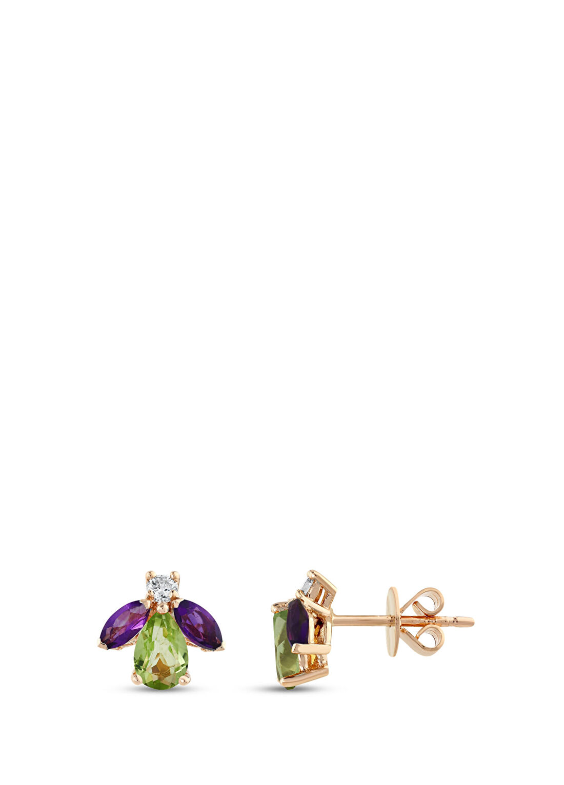 Bee Goddess Honey Pırlantalı Kadın Altın Küpe