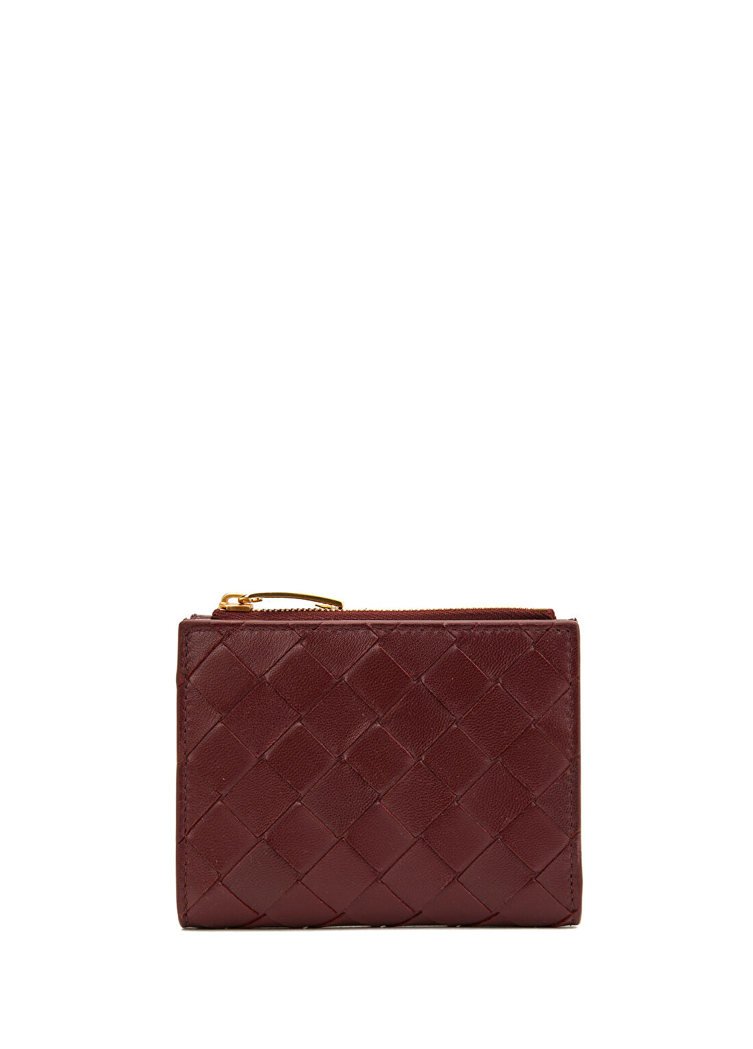 Bottega Veneta Bordo Örgü Dokulu Kadın Deri Cüzdan
