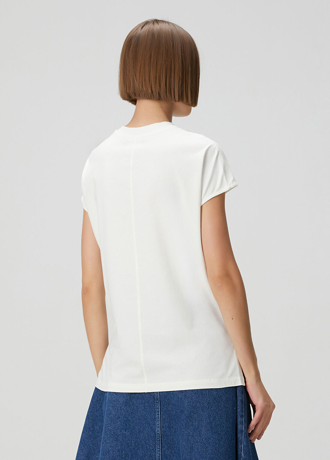 Courreges Oversized Beyaz T-shirt görsel 4