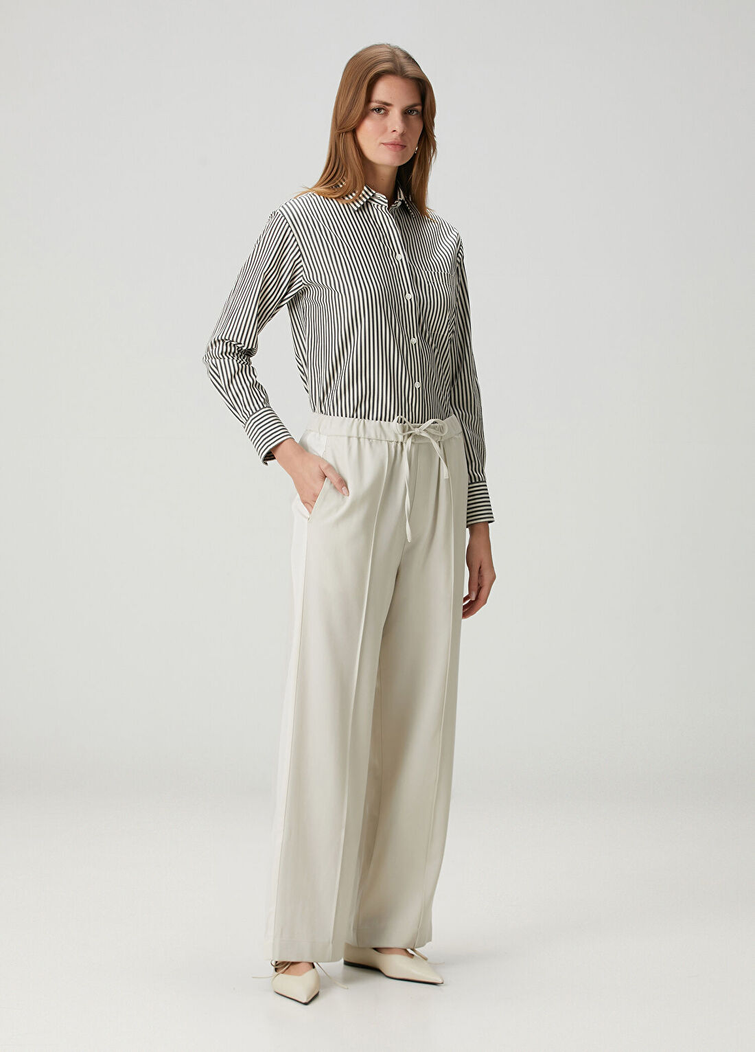 Rag&Bone Siena Fildişi Yün Pantolon