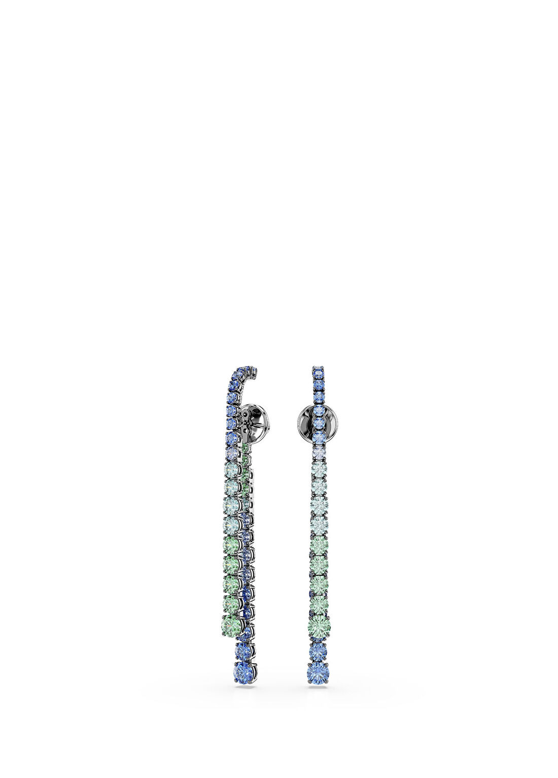 Swarovski Matrix Çok Renkli Rutenyum Kaplama Kadın Küpe