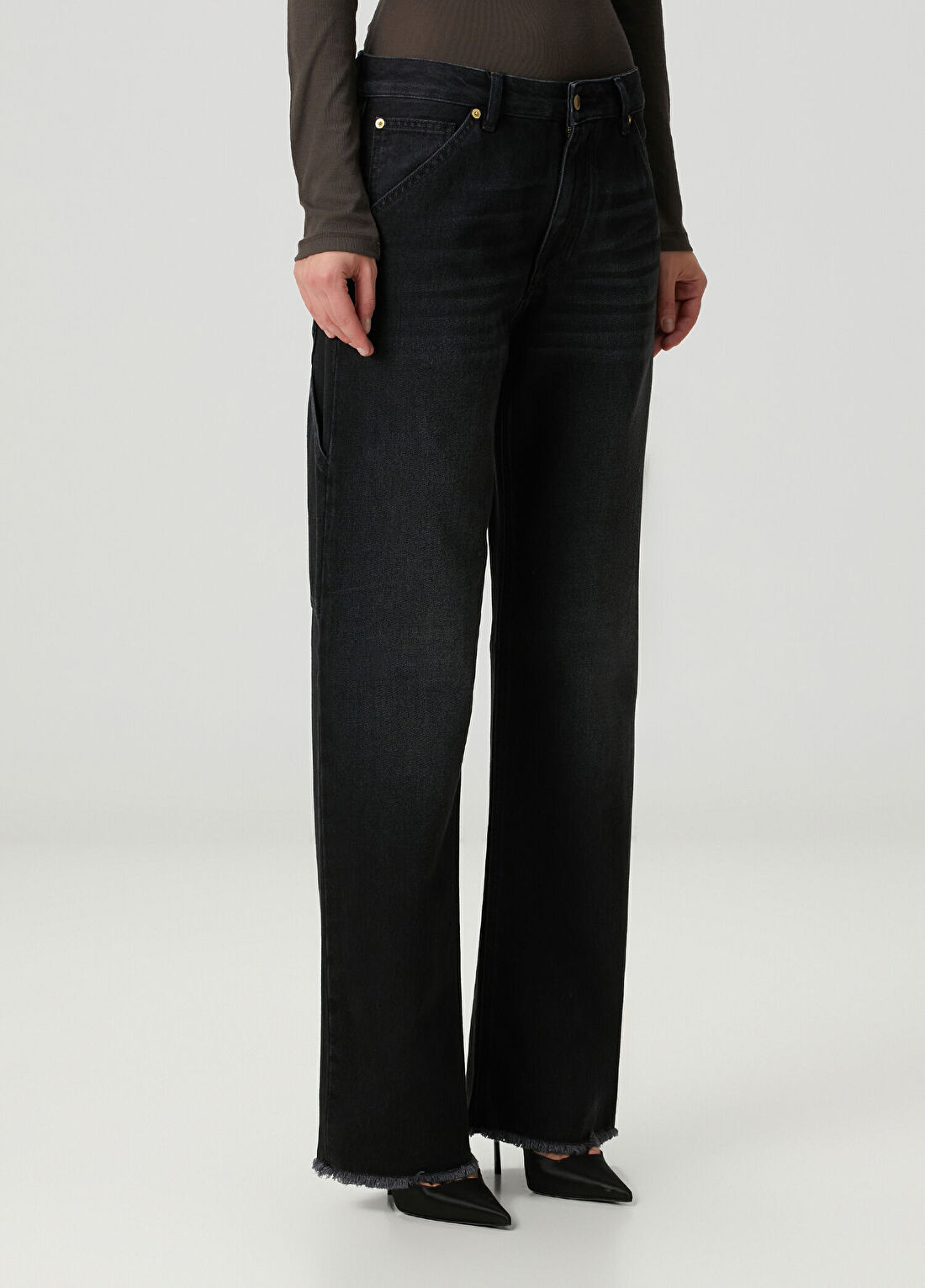 Darkpark Lara Relaxed Fit Siyah Jean Pantolon görsel 3