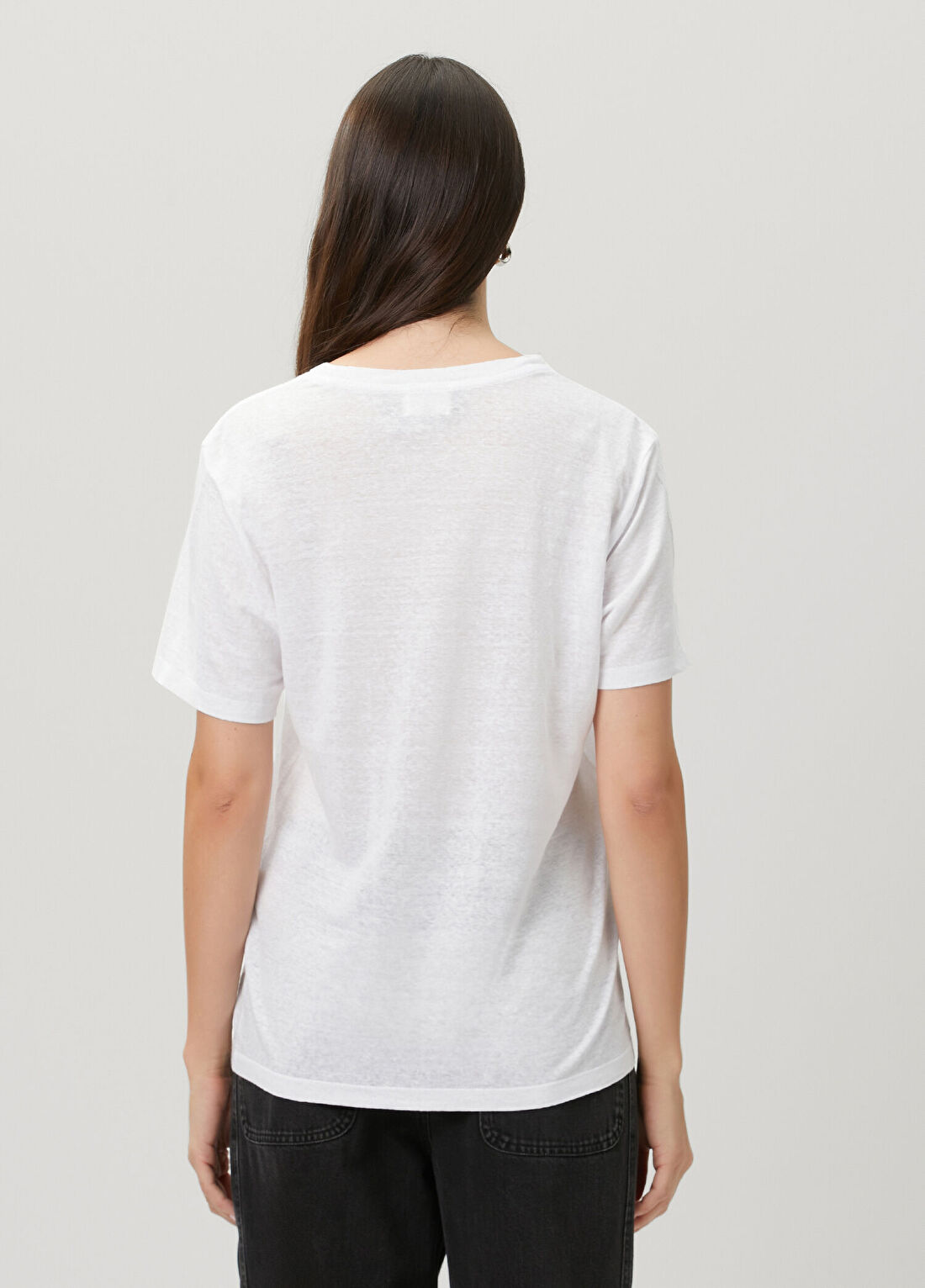 Marant Etoile Zewel Beyaz Gold Keten T-shirt görsel 4