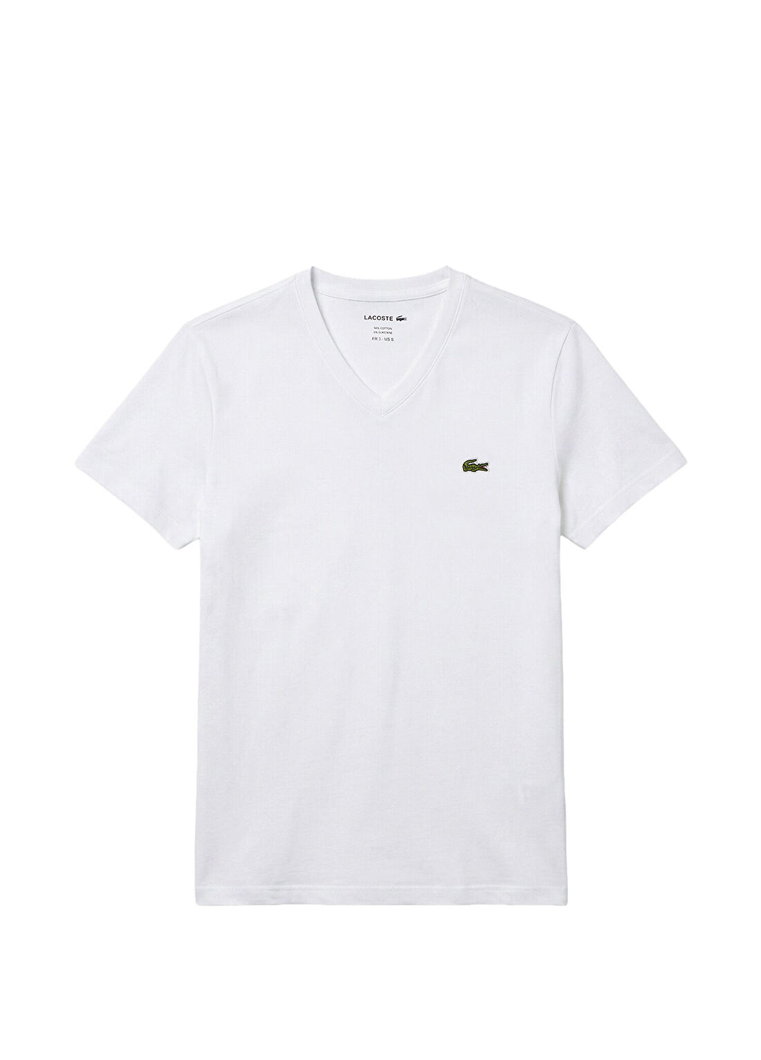 Lacoste Beyaz V Yaka Slim Fit Kısa Kollu Erkek T-Shirt görsel 3