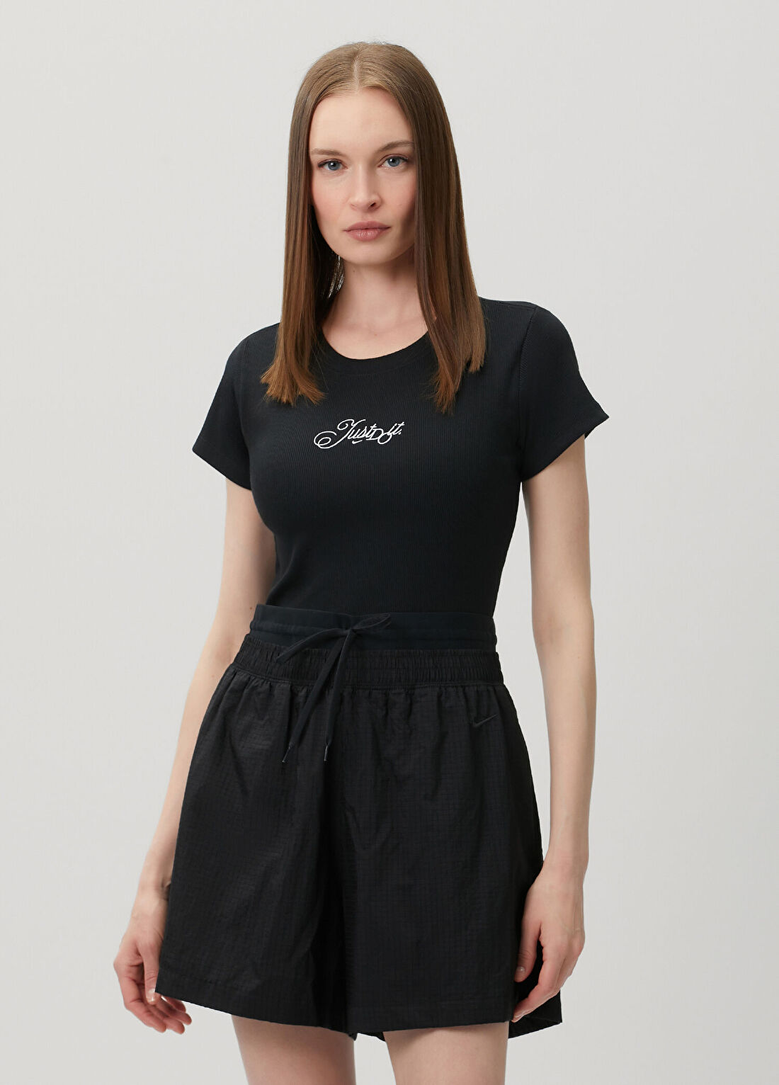 Nike Rib Mod Crop Siyah T-shirt