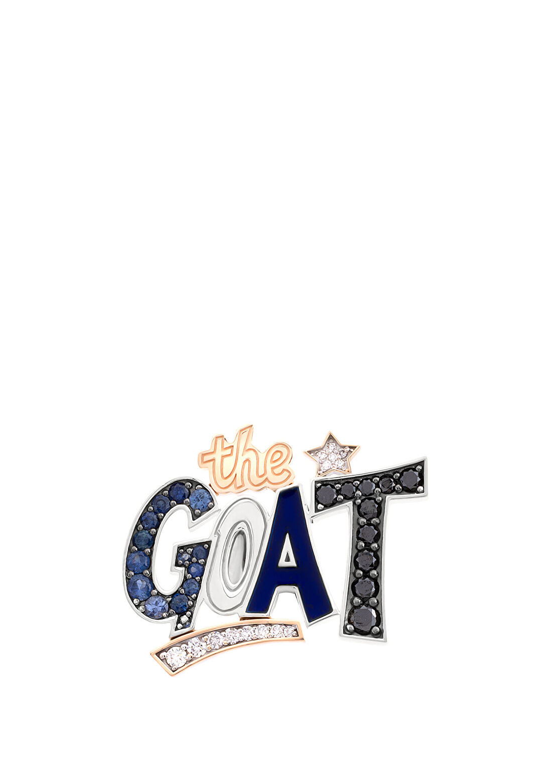 D’evin Motto The Goat Pırlantalı Kadın Altın Broş