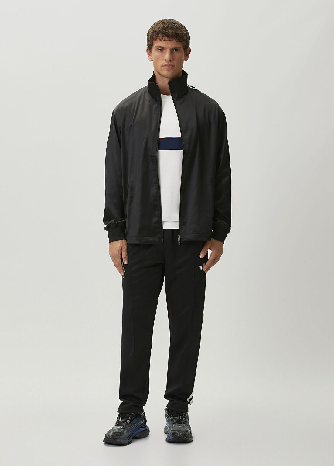 Y-3 Satin Gradient 3-Stripes Siyah Sweatshirt görsel 2
