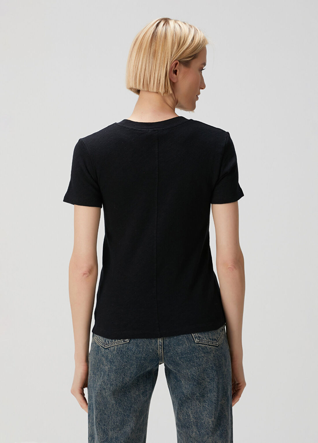 American Vintage Siyah T-shirt görsel 4