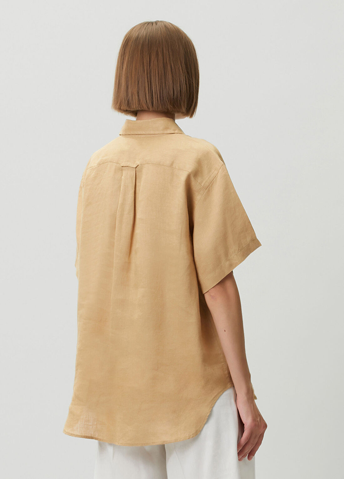 Polo Ralph Lauren Camel Keten Gömlek görsel 4