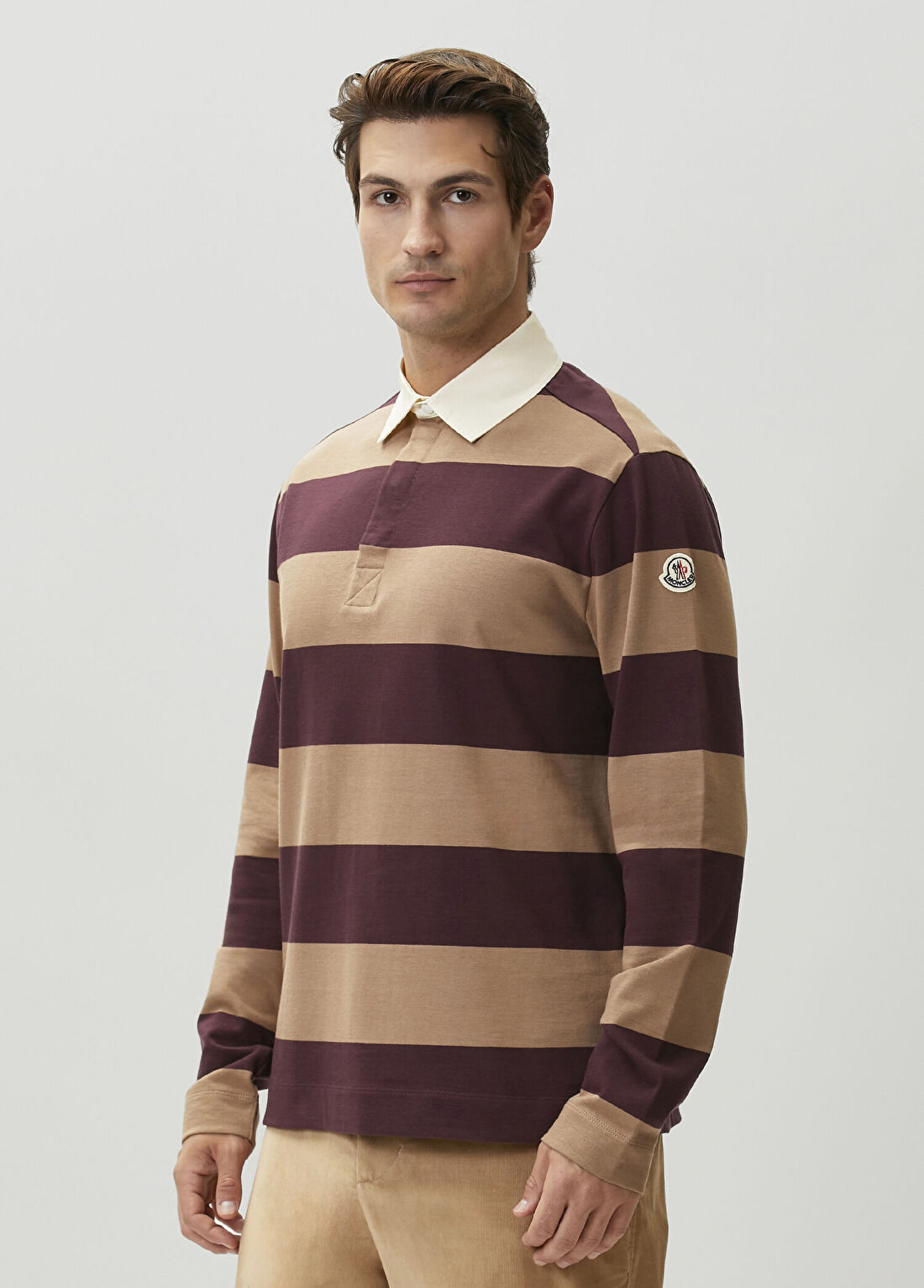 Moncler Bej Polo Yaka T-shirt görsel 3