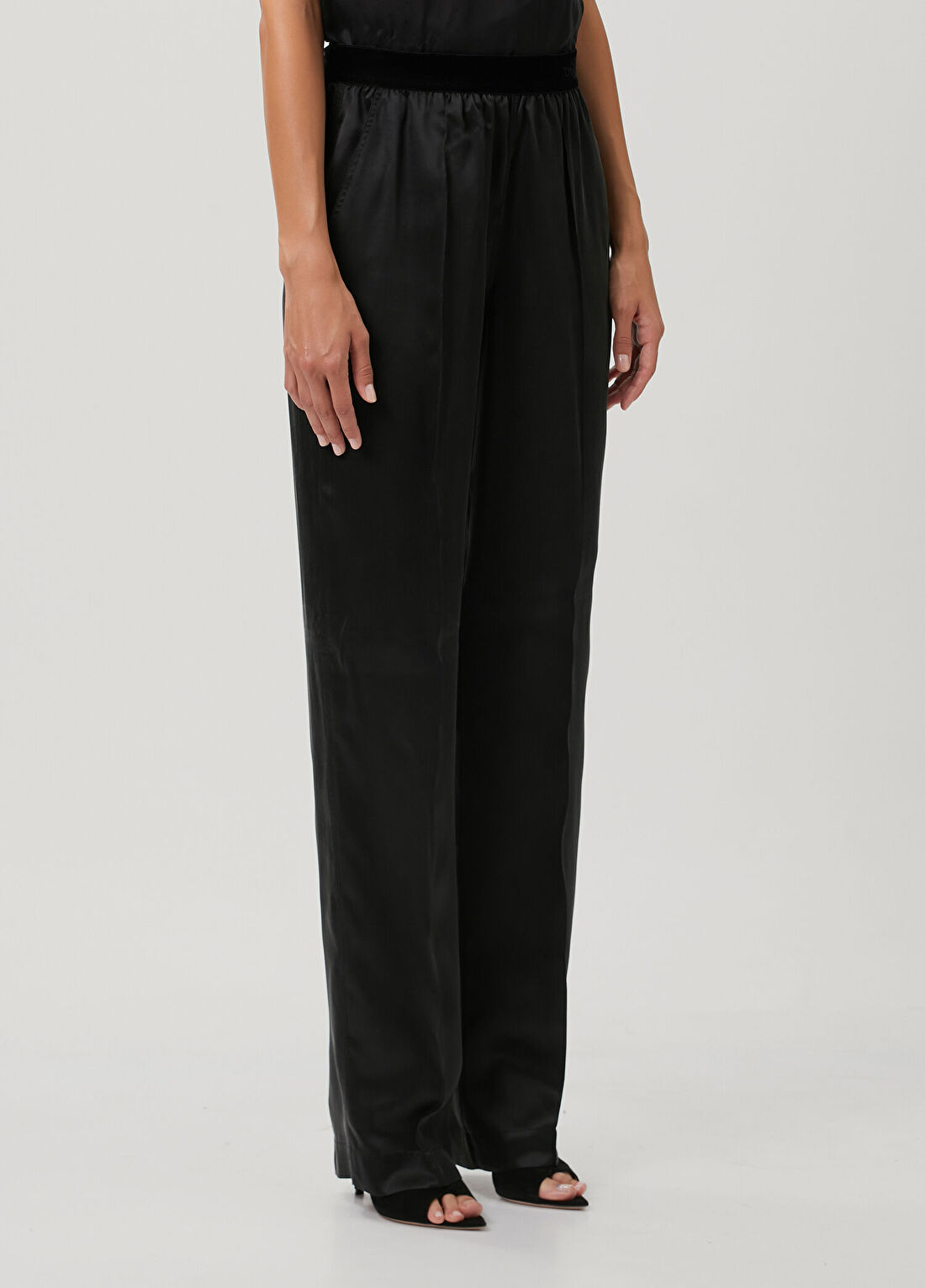 Tom Ford Siyah İpek Saten Pijama Pantolon görsel 4
