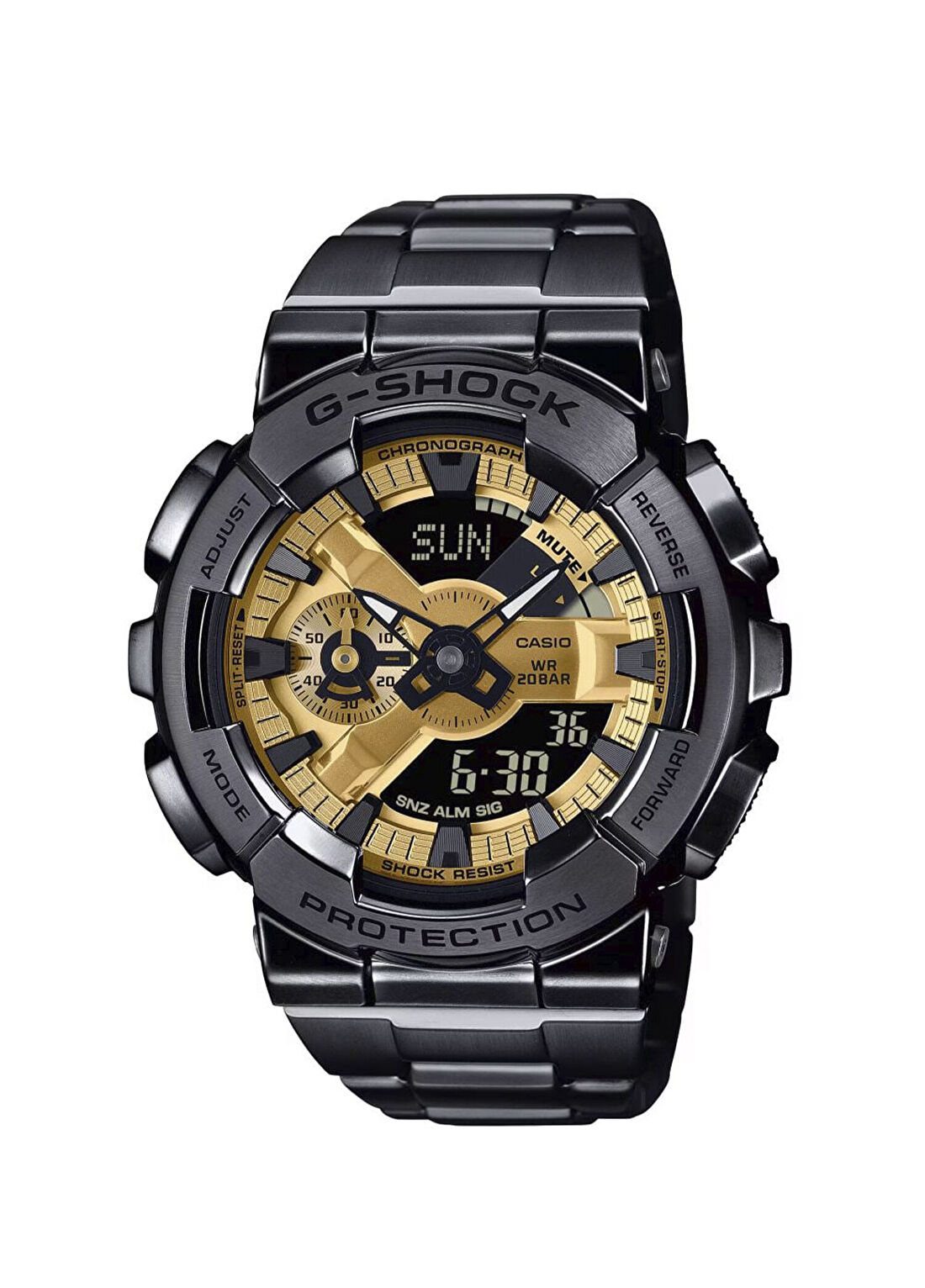 Casio G-Steel GM-110BD-1A9DR Siyah Çelik Silikon Erkek Kol Saati