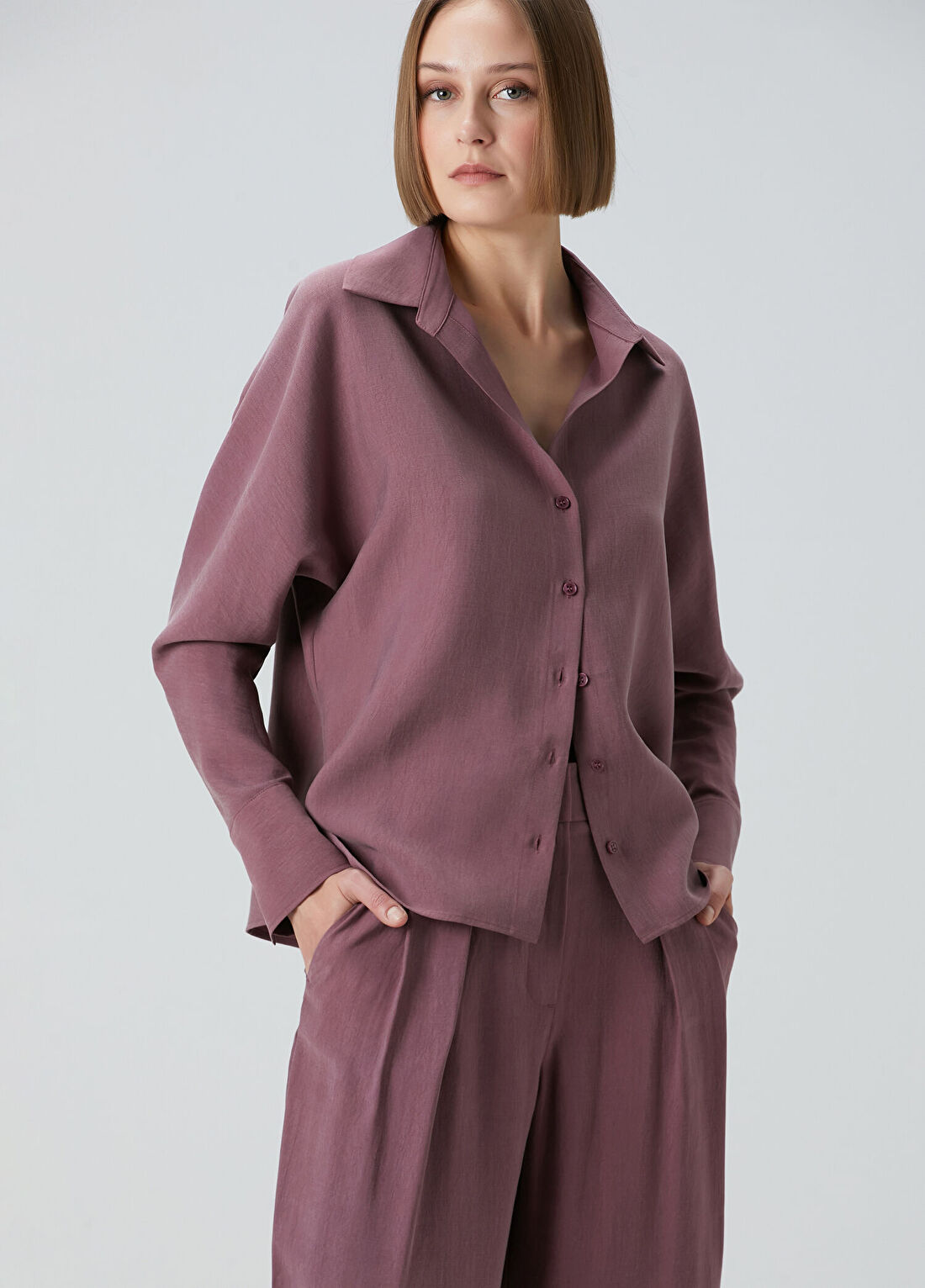 Beymen Collection Mürdüm Dökümlü Gömlek