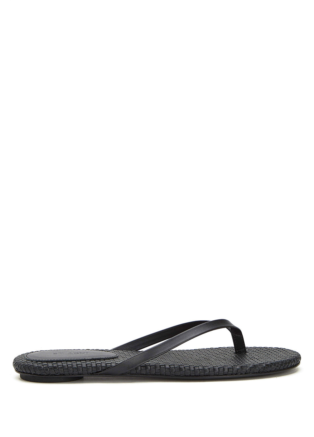 St. Agni Woven Siyah Kadın Deri Sandalet